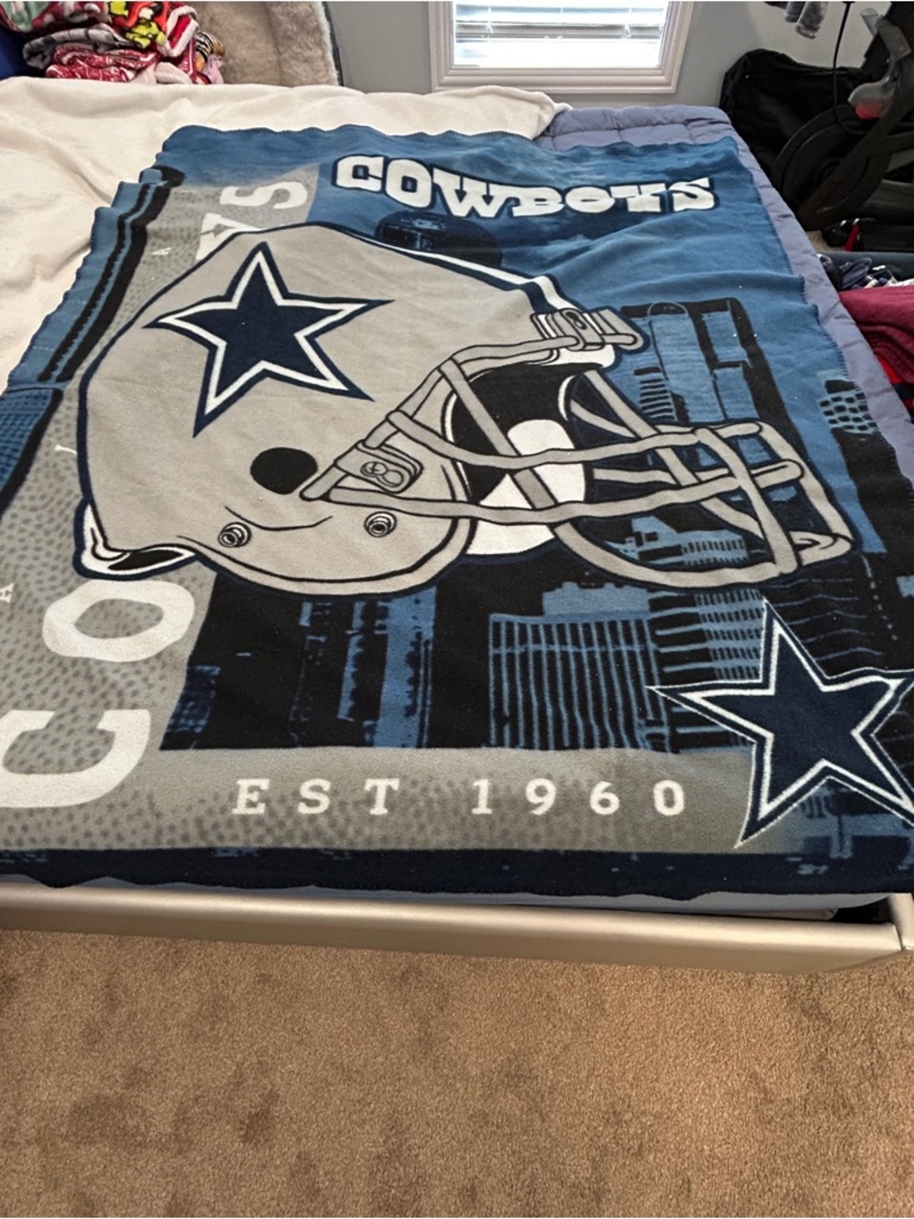 NFL Plush Team Throw Blanket - Blue/Grey Dallas Cowboys 4 x 5’